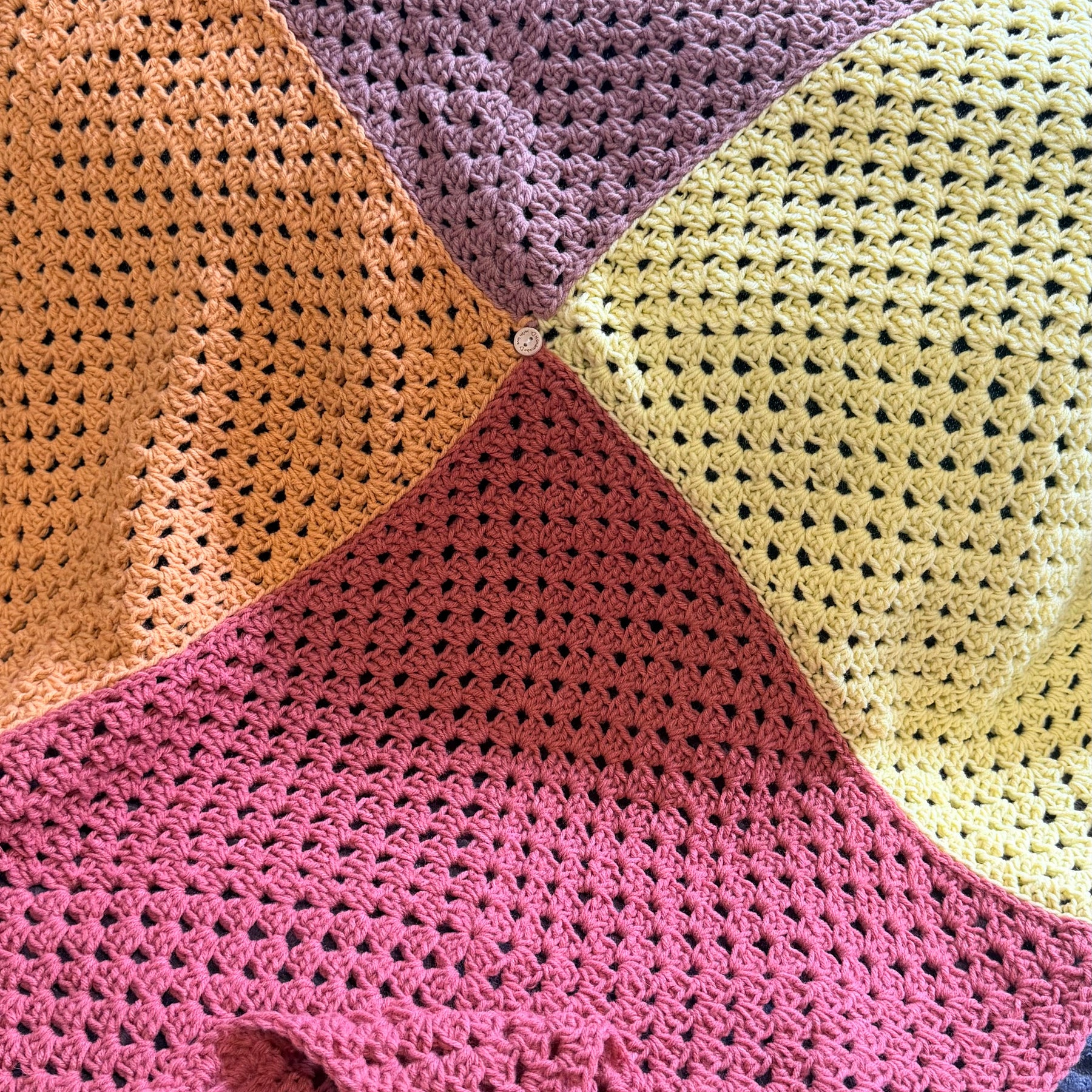 #059 Lap Blanket in autumn shades with tazzles