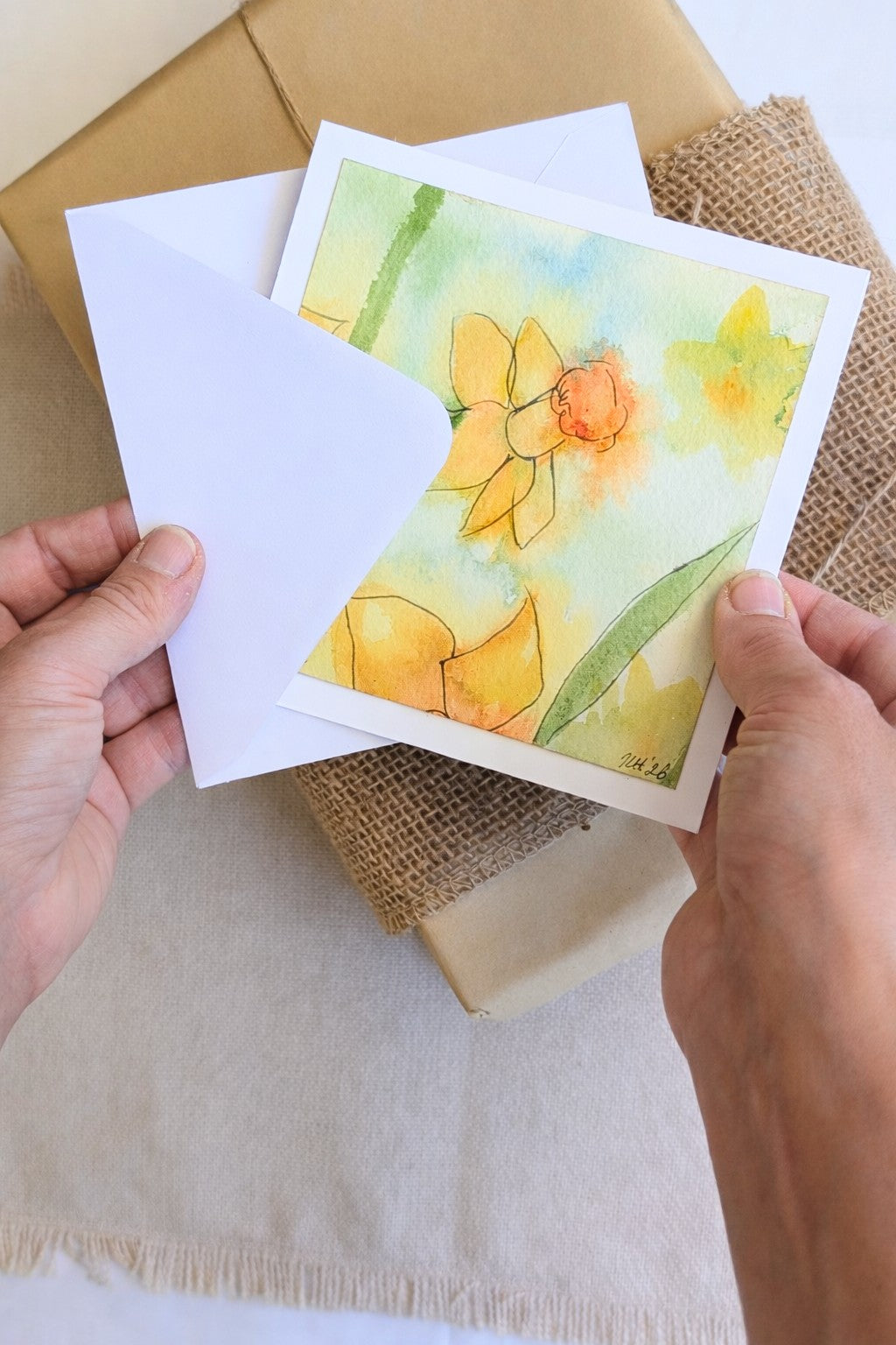 Daffodil Greeting Card – Original Watercolour Design