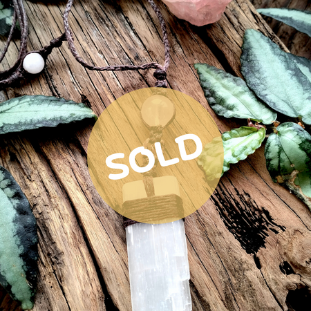 •| SELENITE | ROSE QUARTZ |• natural crystal necklace