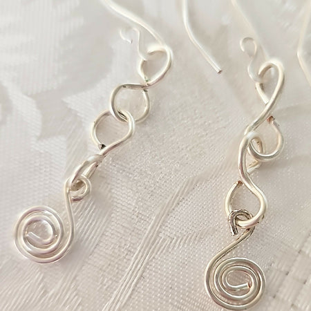 Handmade Dangly Silver Earrings