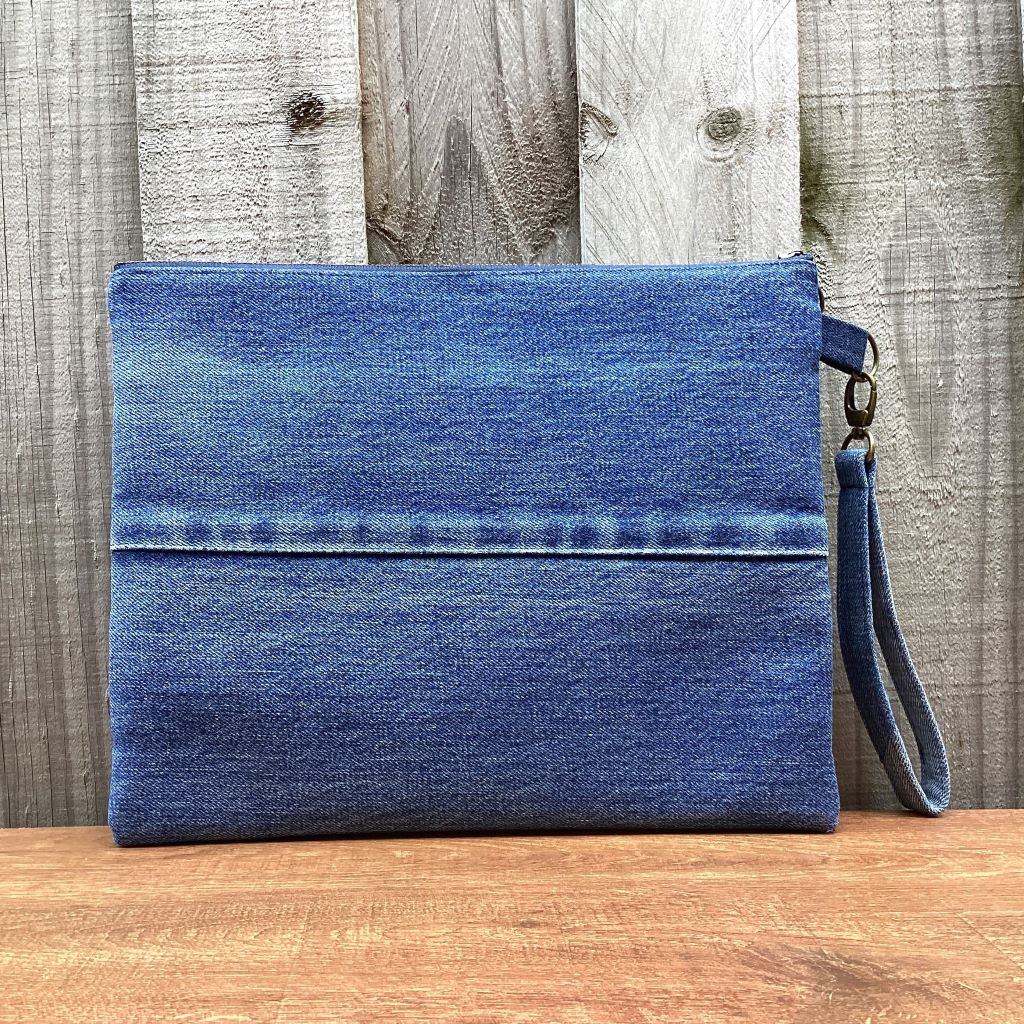 Large Upcycled Denim Pouch #1 – Back Pocket