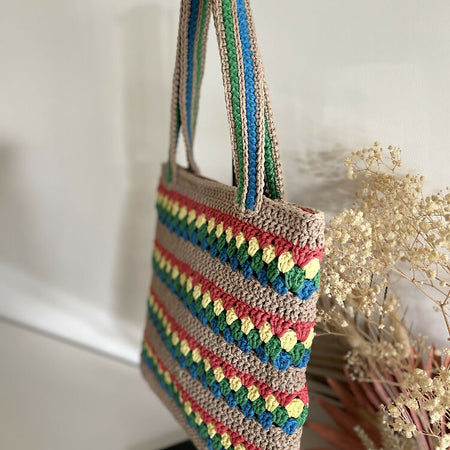 Colourful Handmade Tote – Boho Crochet Bag