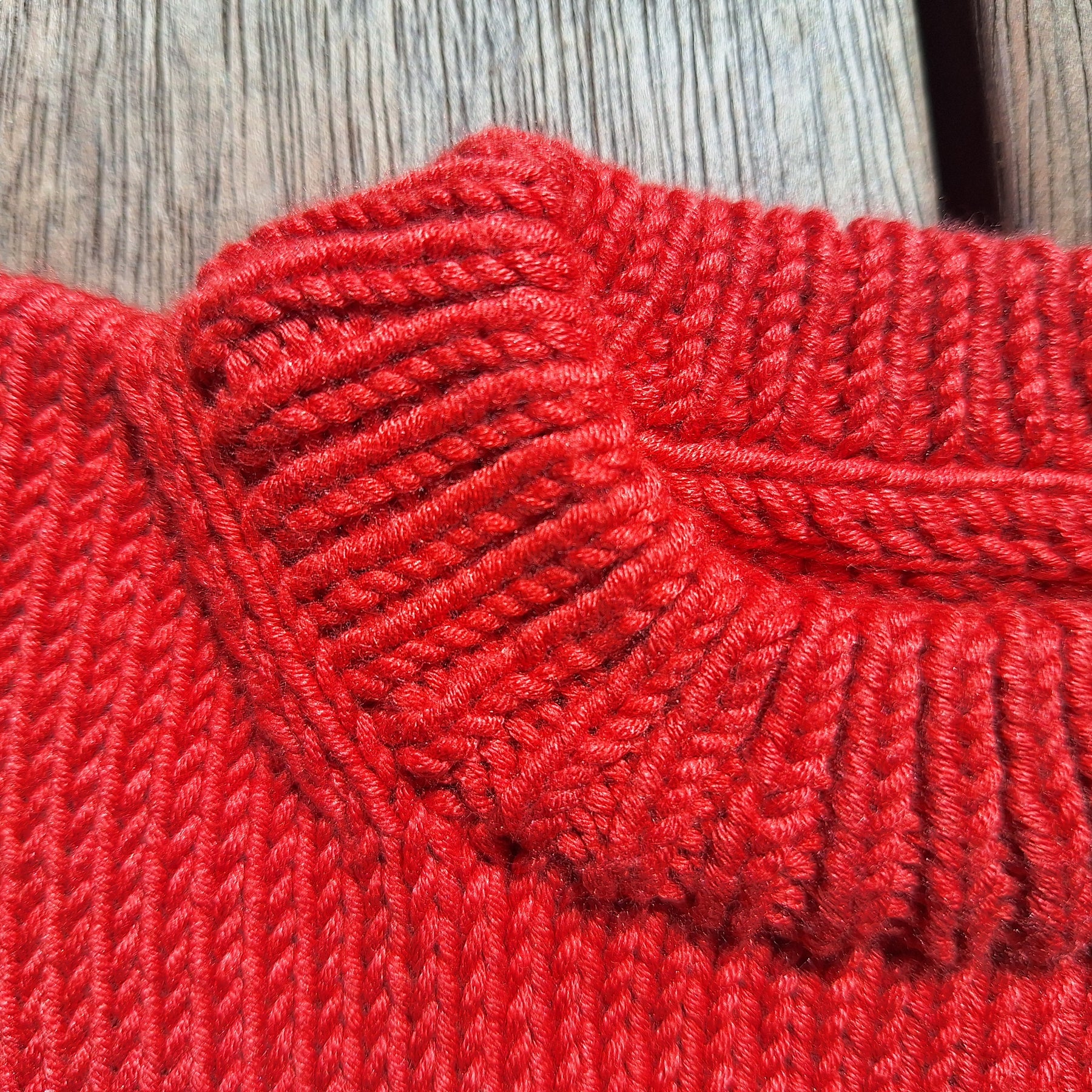 Infant 'Baby Brownie' Sweater 6mths Rust Red 100% natural yarn