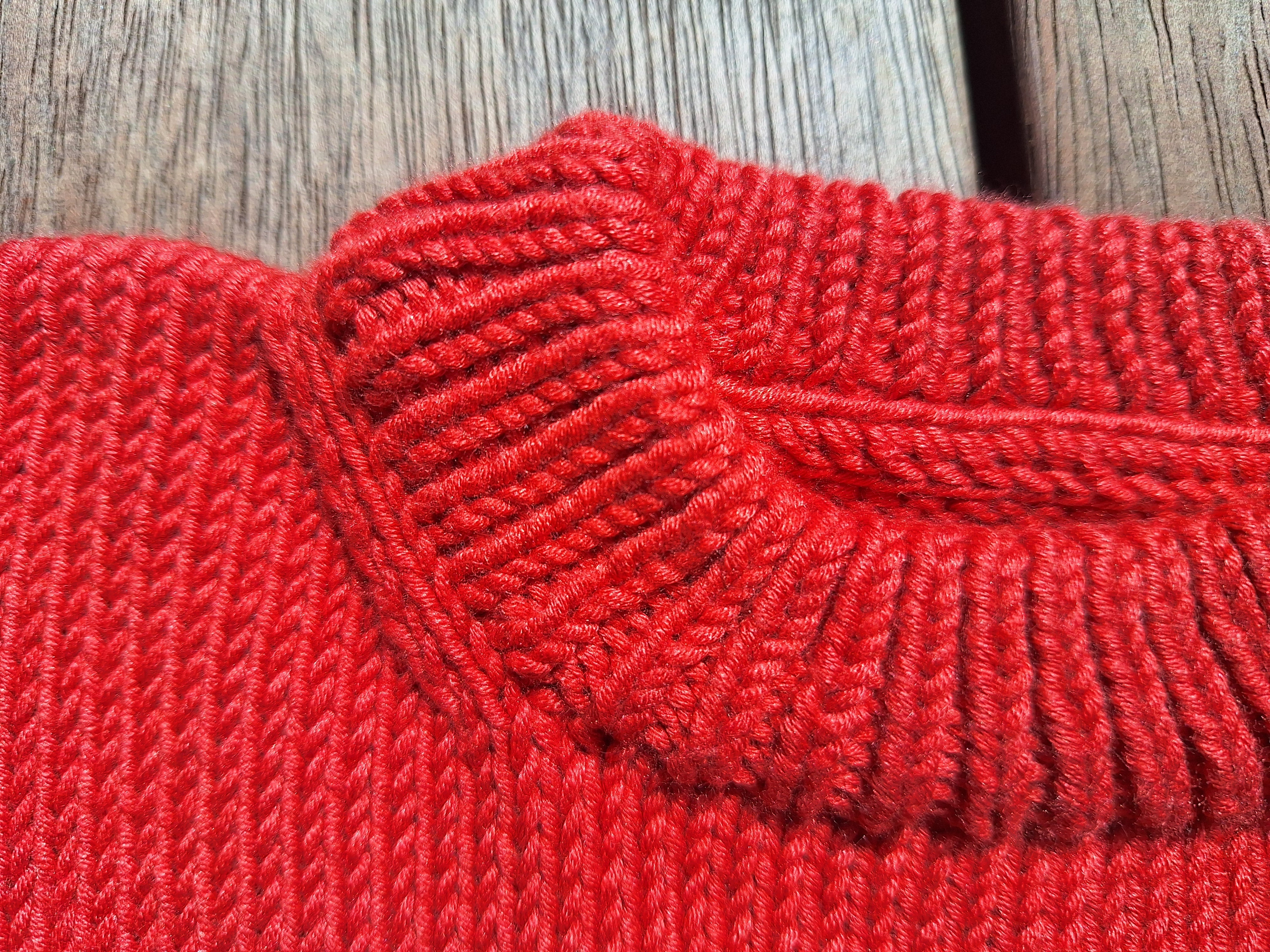 Infant 'Baby Brownie' Sweater 6mths Rust Red 100% natural yarn