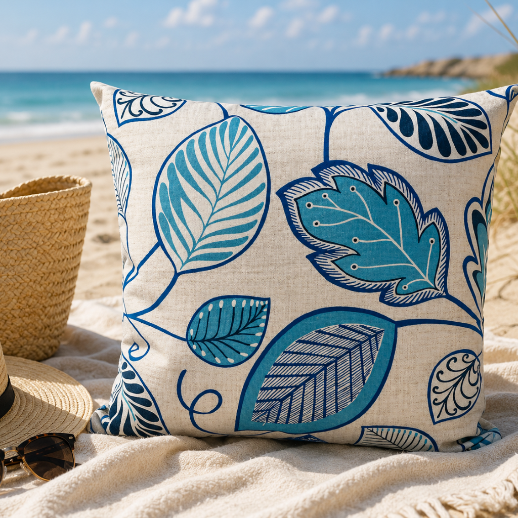 Blue & Cream Hamptons Style Cushion Cover | Coastal Modern Beach House