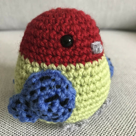 Small & Large Eastern Rosella - crocheted toy