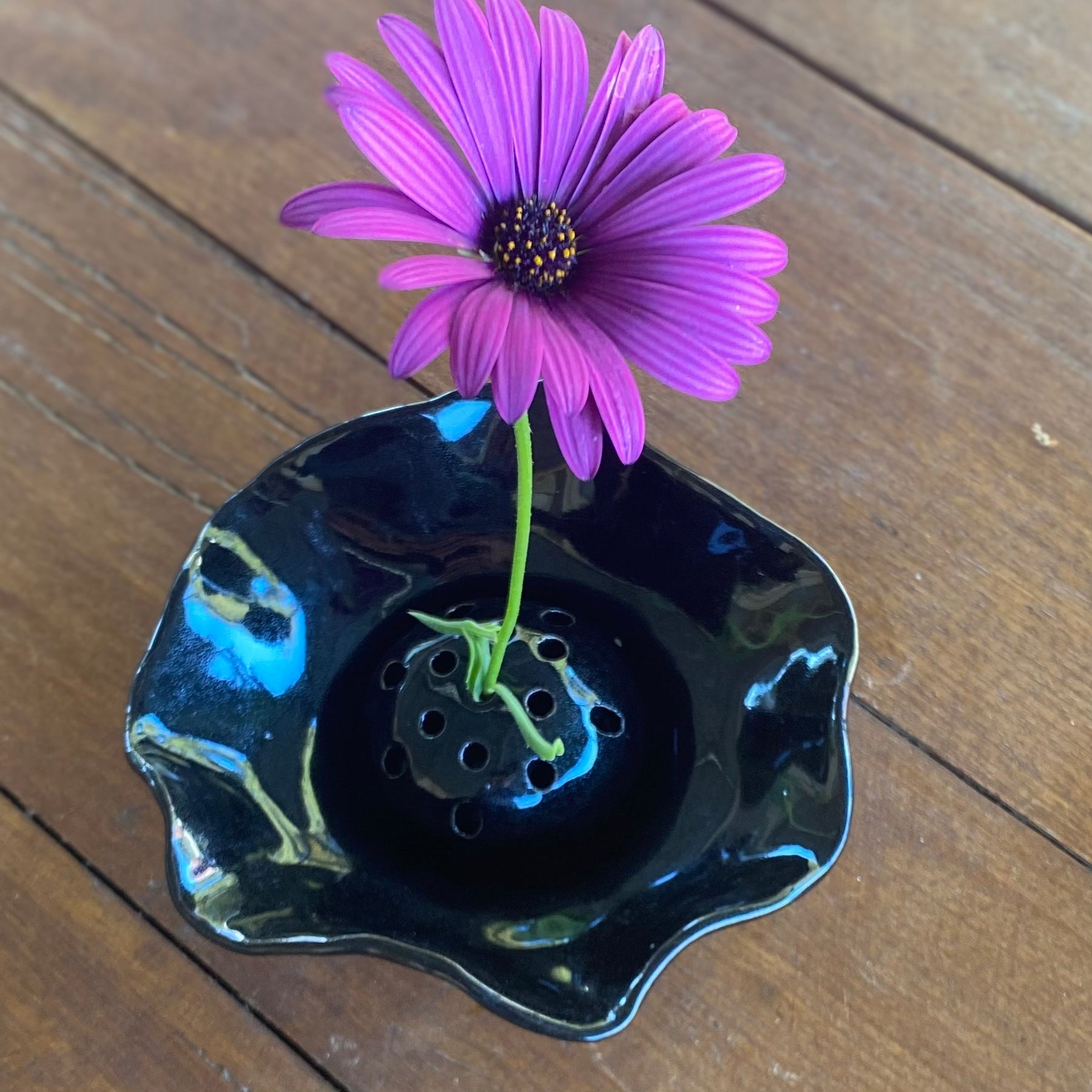 Organic Wave Bowls with Removable Dome Ikebana|Handmade Pottery