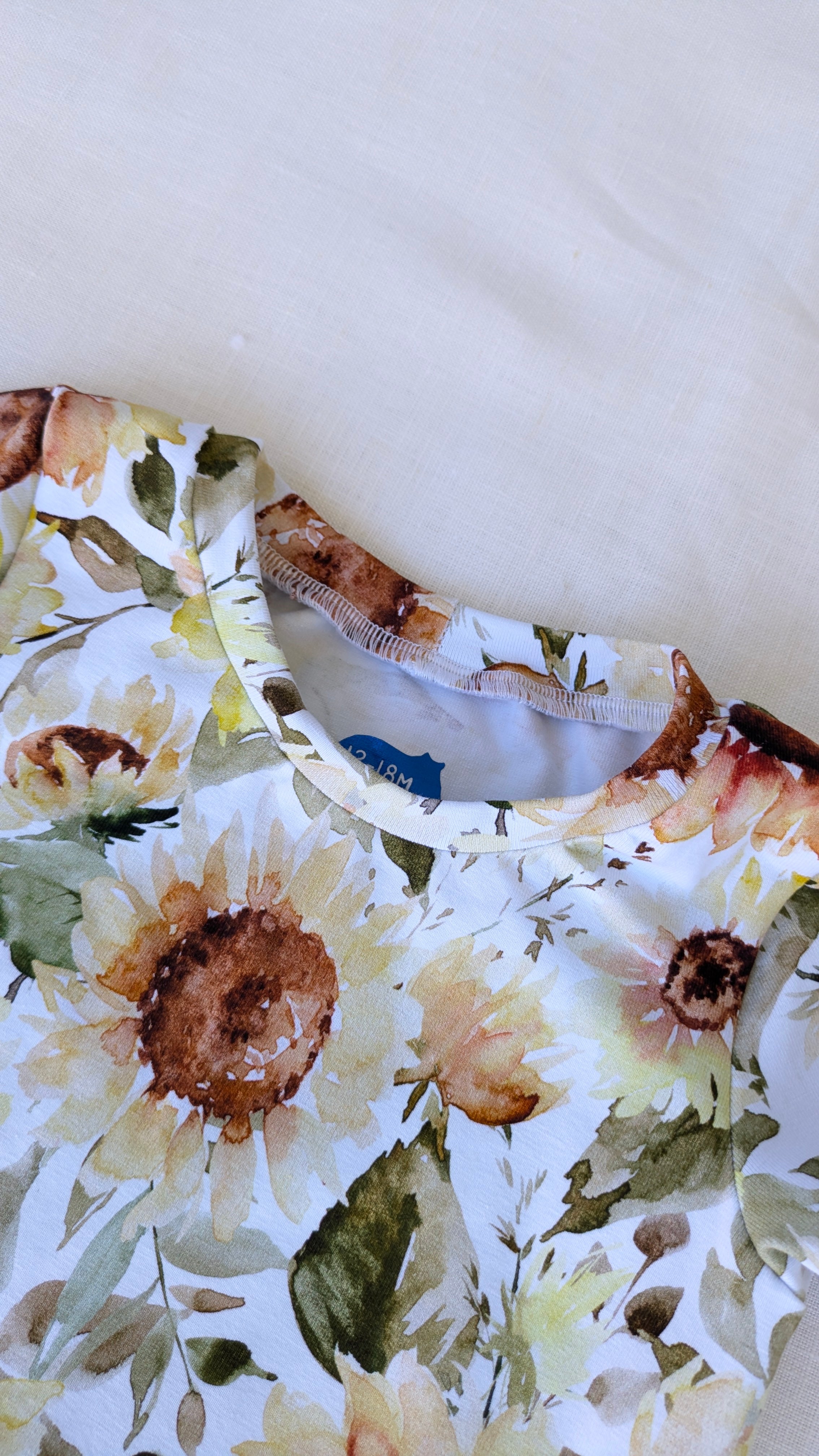 Baby Twirly Dress, Sunflower Collection, Handmade by Love Our Zoo