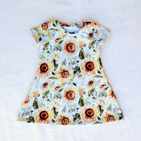 Baby Twirly Dress, Sunflower Collection, Handmade by Love Our Zoo