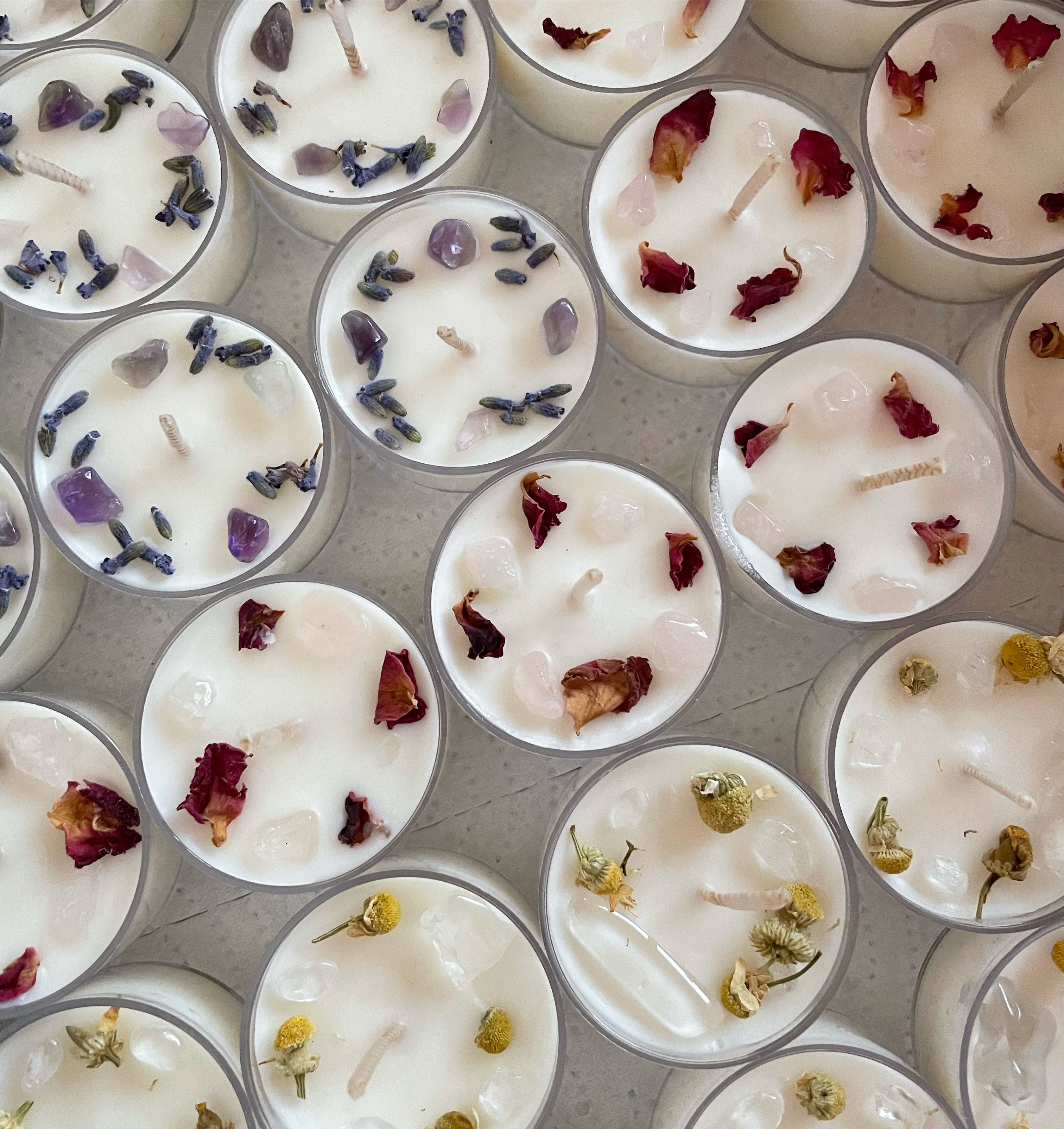 Set of 6 Assorted Crystal Tea Lights