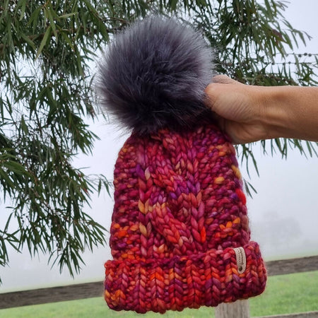 Saige beanie, luxury Cabled beanie