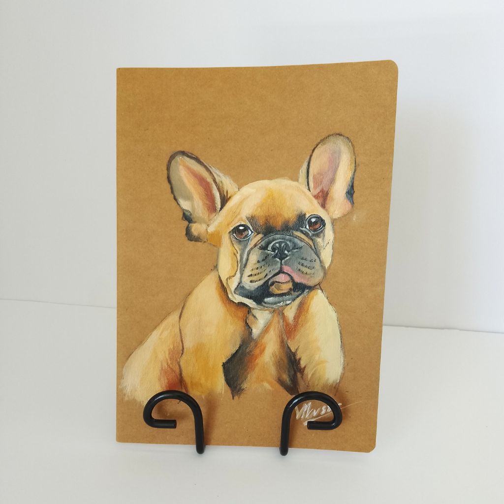French Bulldog Notebook - Handpainted - A4