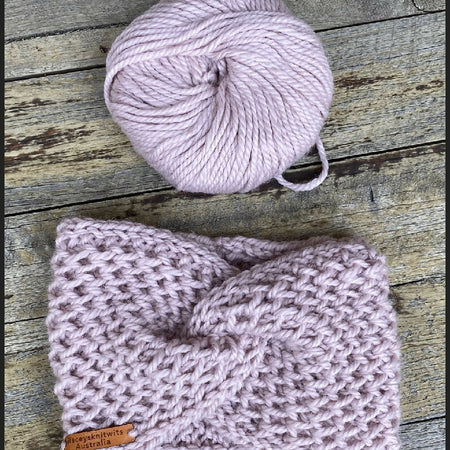 Pink Headband, Ladies knitted twisted headband