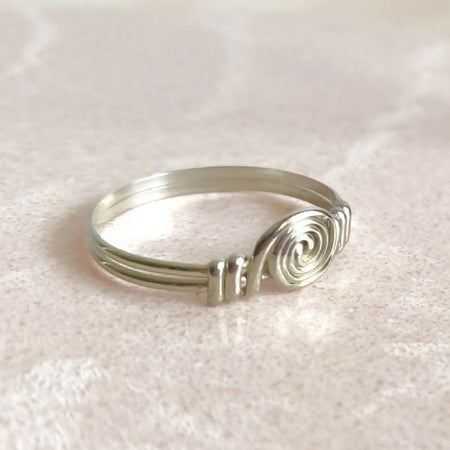 Swirl double banded wire ring | Sterling silver or copper