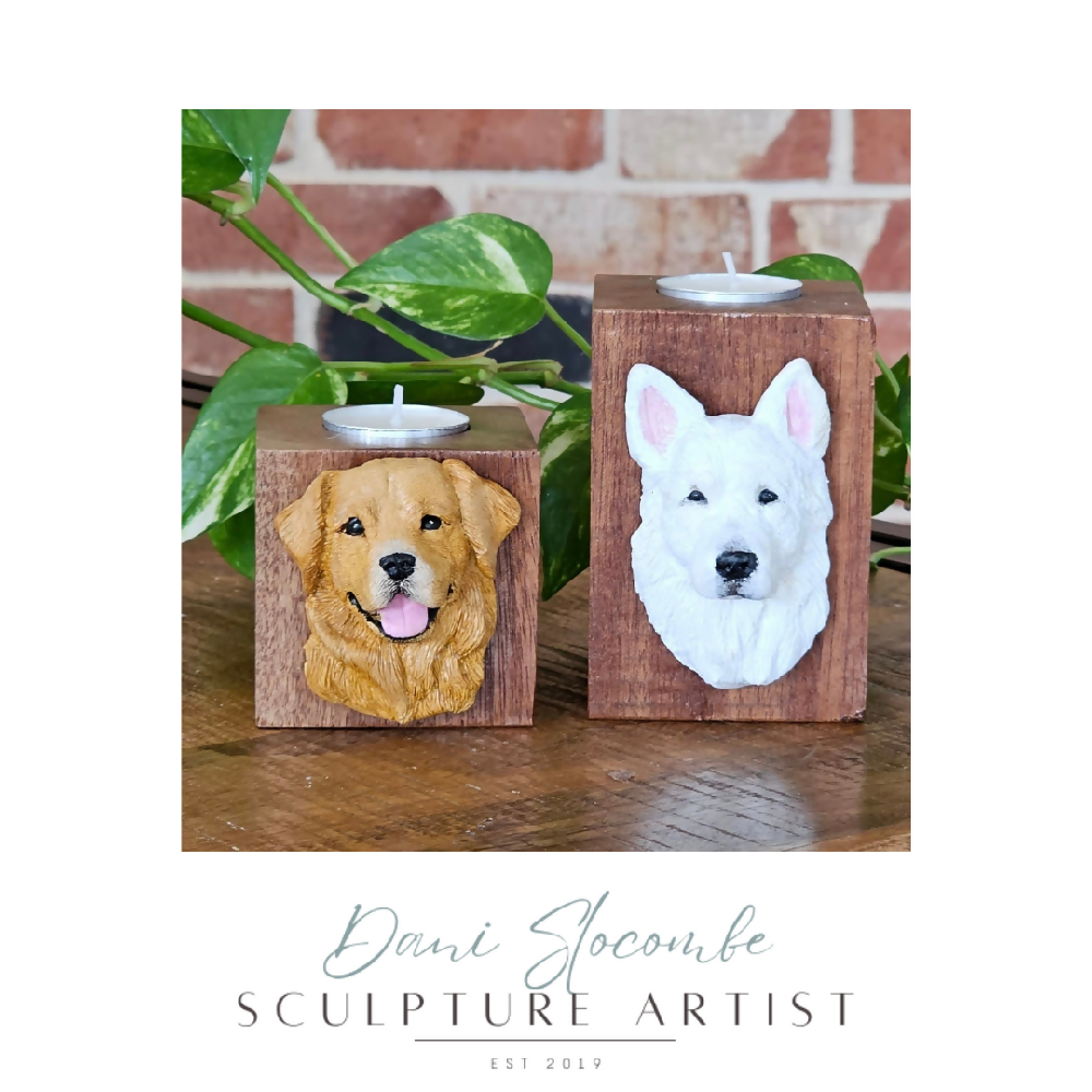 Custom Painted Golden Retriever Sculpture