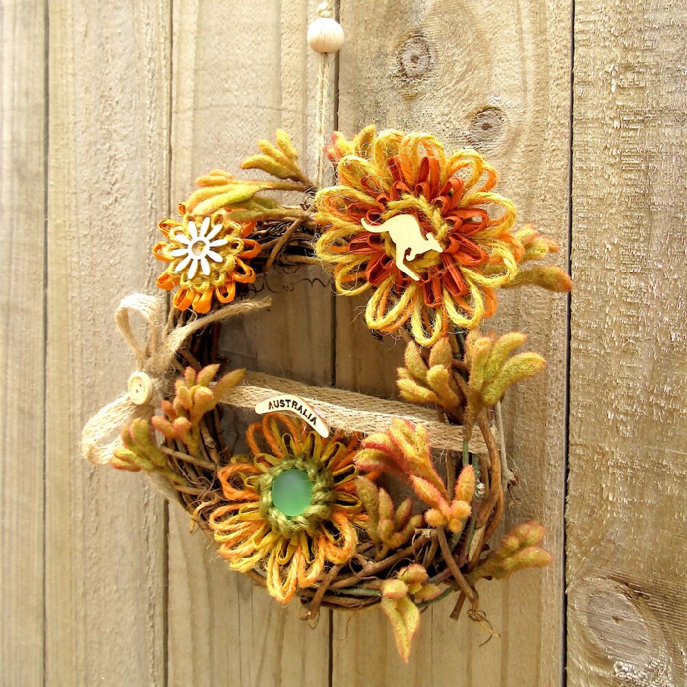 Wreath Grapevine Australia Wildflower Natural Wall Hanging Decoration