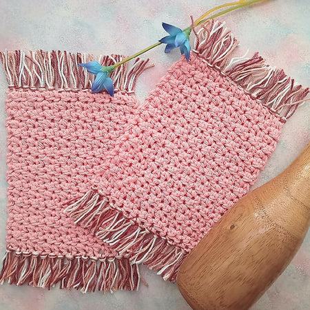 Crochet Cotton Mug Rug Pairs