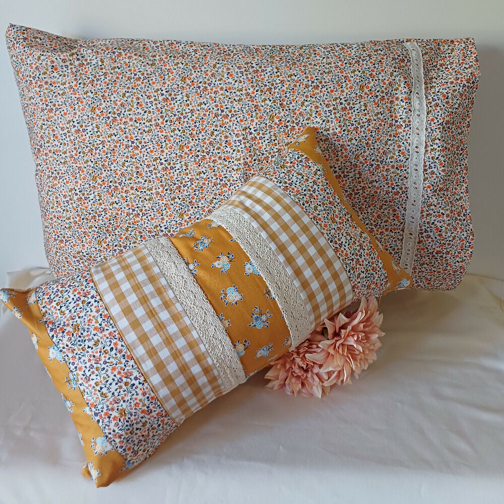 Patchwork Cushion - Liberty and Gingham