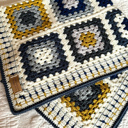 MADE TO ORDER Crocheted Wool Granny Square Baby Blanket