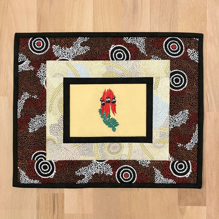 placemat handmade Australian native - sturt's desert pea