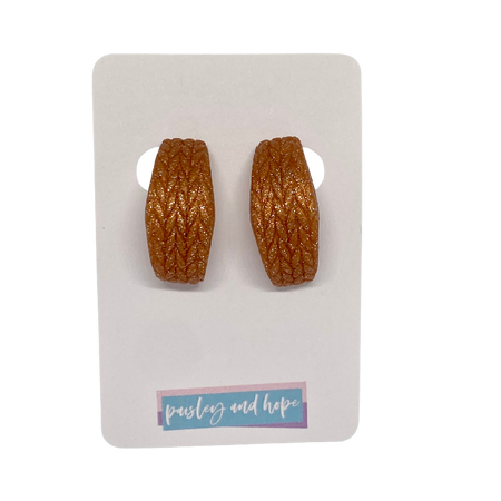 *New - Polymer Clay Huggie - Knit Pattern - Choose Colour