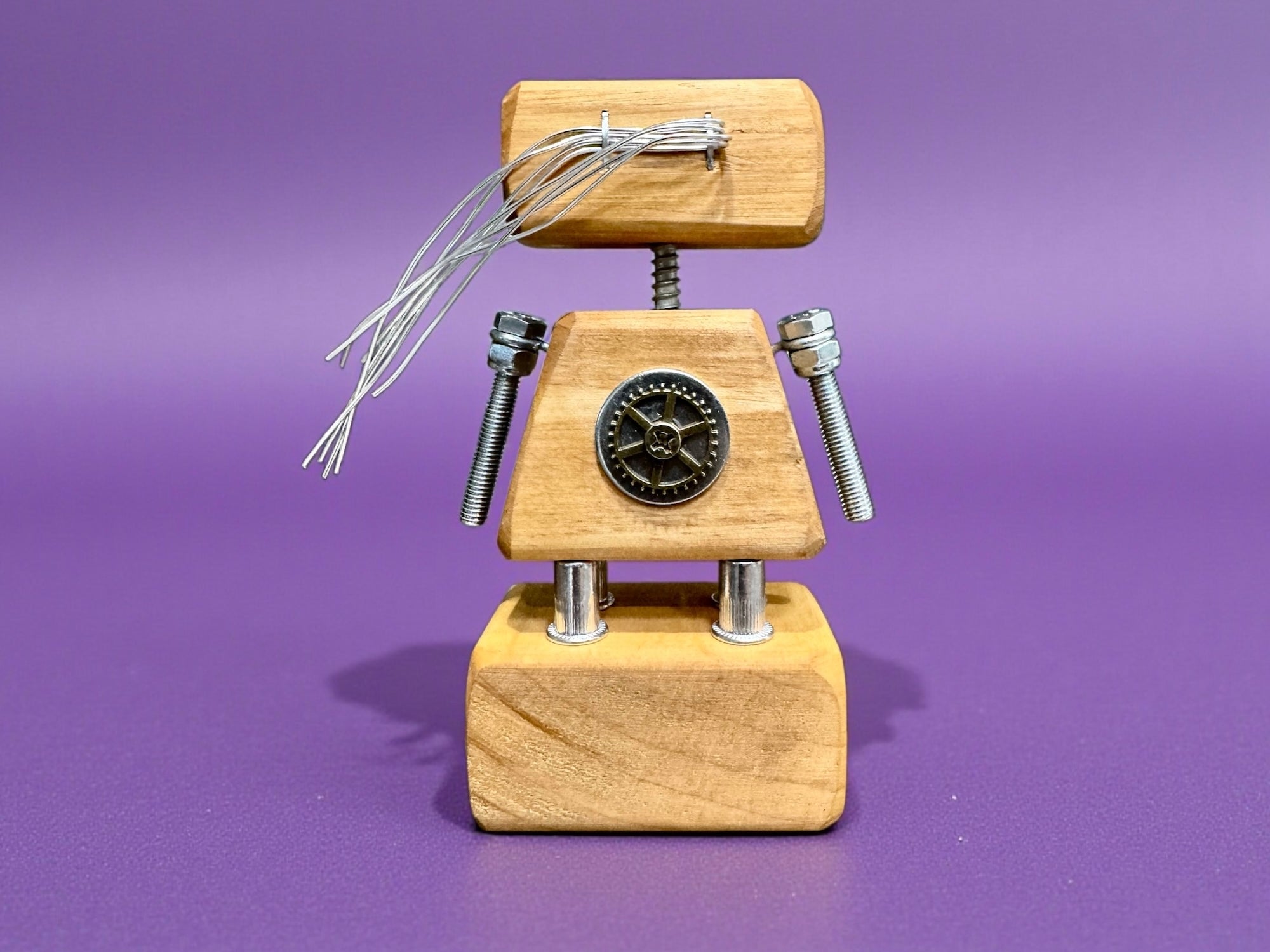 Alice - Wooden Steampunk Robot Trophy (Customisable)
