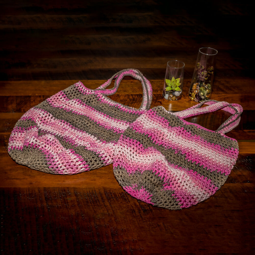 Crocheted Market Bags - Pinks