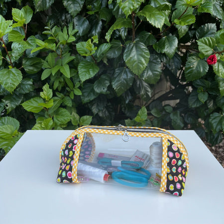 Clearly Trixie pouch - Black Licorice Inner Dots (Me and My Sister Designs)