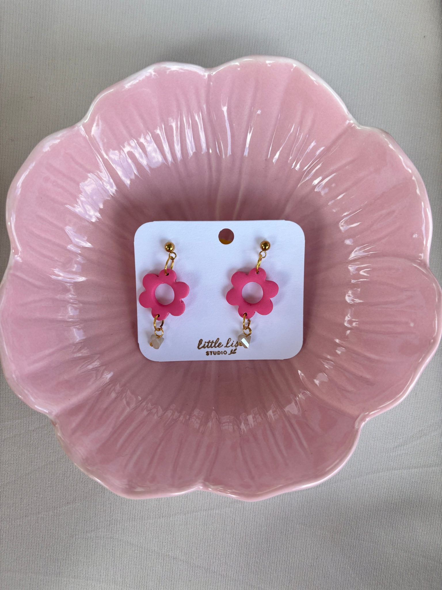 "Ashley" - Medium Flower Dangle Earrings