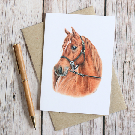 Arabian Horse | Blank Greeting Card | Recycled