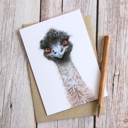 Emu | Blank Greeting Card | Australian Wildlife | Recycled