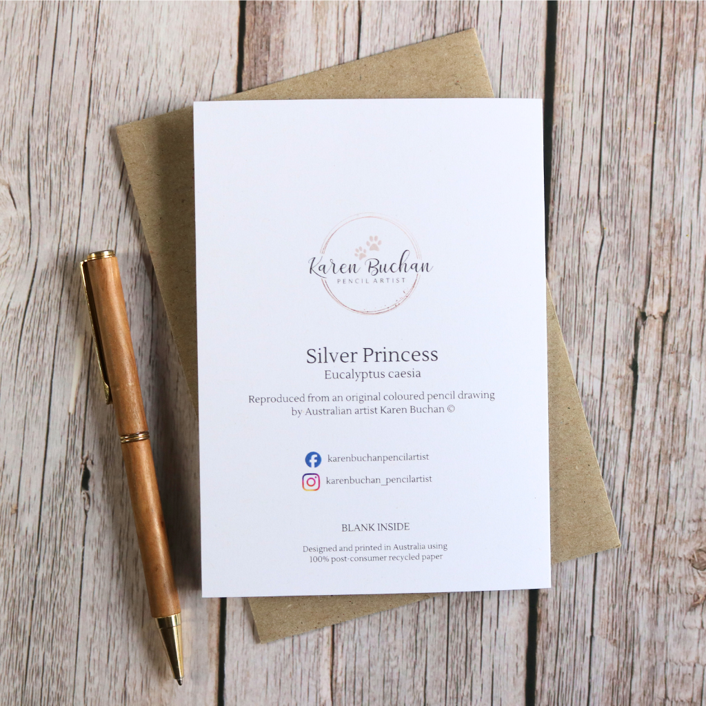 Eucalyptus Gum Blossom | Blank Greeting Card | Australian Wildflowers | Recycled