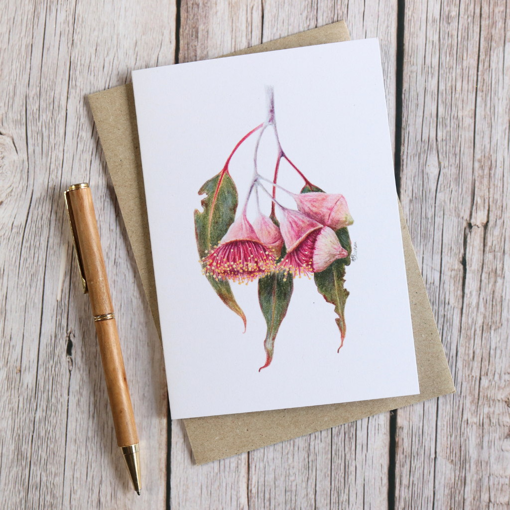 Eucalyptus Gum Blossom | Blank Greeting Card | Australian Wildflowers | Recycled