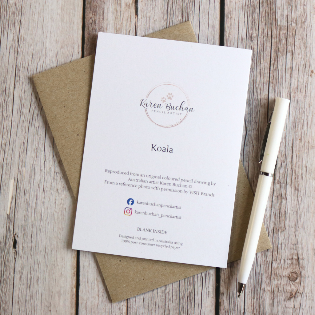 Koala | Blank Greeting Card | Australian Wildlife | Recycled