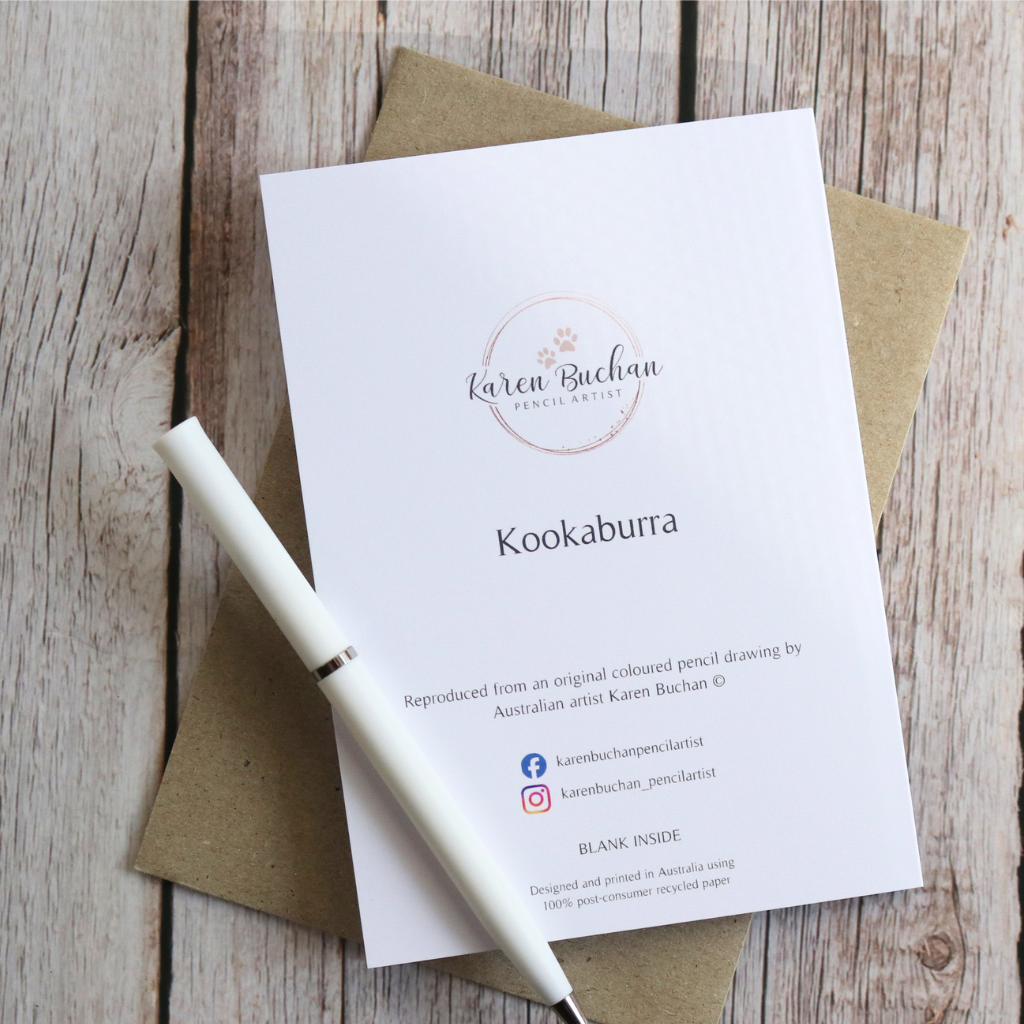 Kookaburra | Blank Greeting Card | Australian Wildlife | Recycled
