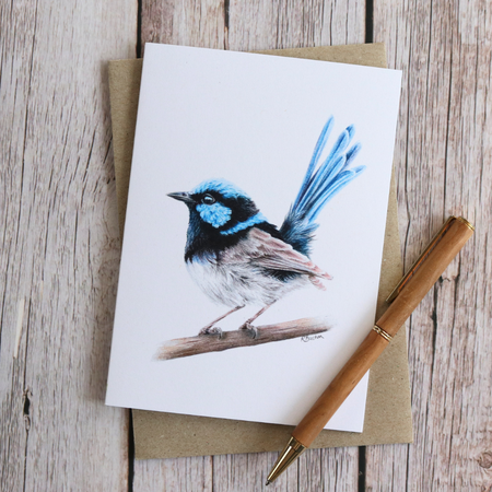 Superb Fairy Wren | Blank Greeting Card | Australian Wildlife | Recycled