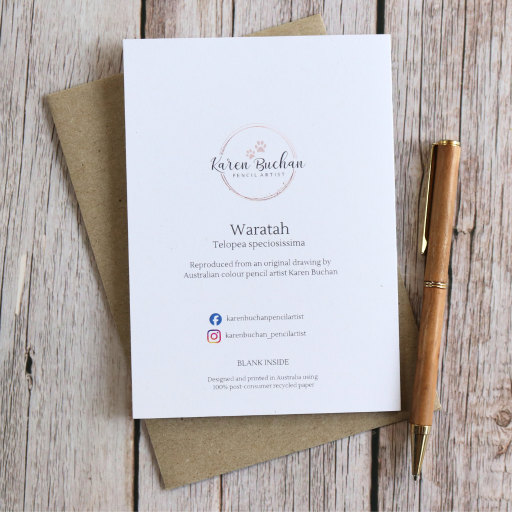 Waratah | Blank Greeting Card | Australian Wildflowers | Recycled