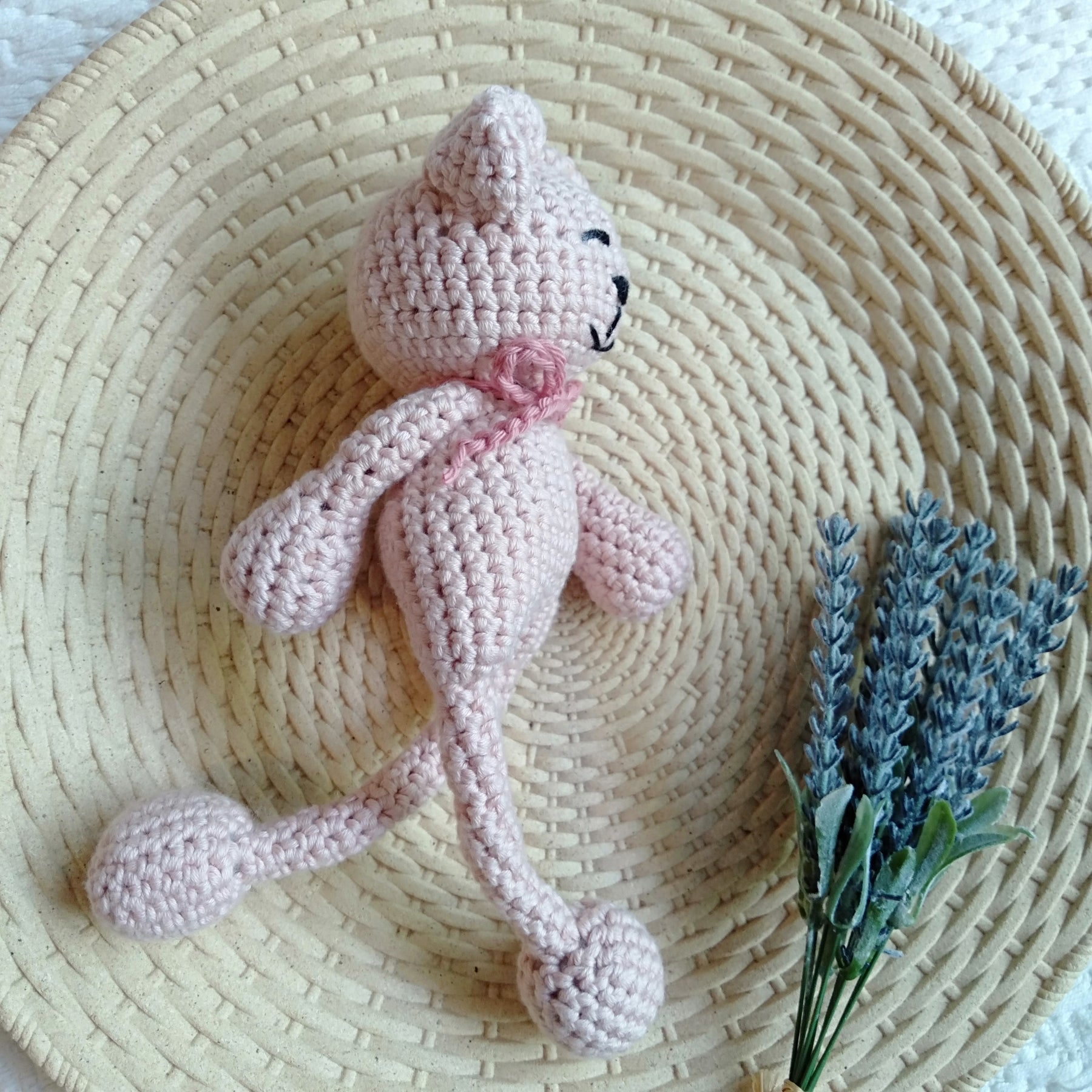 Handmade Crochet Bear Softie - 100% Cotton (multiple colours)