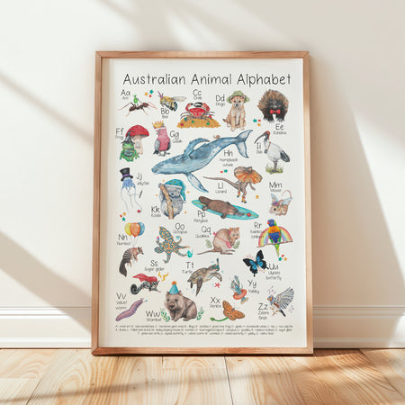 Australian Animal Alphabet Poster - A3 size