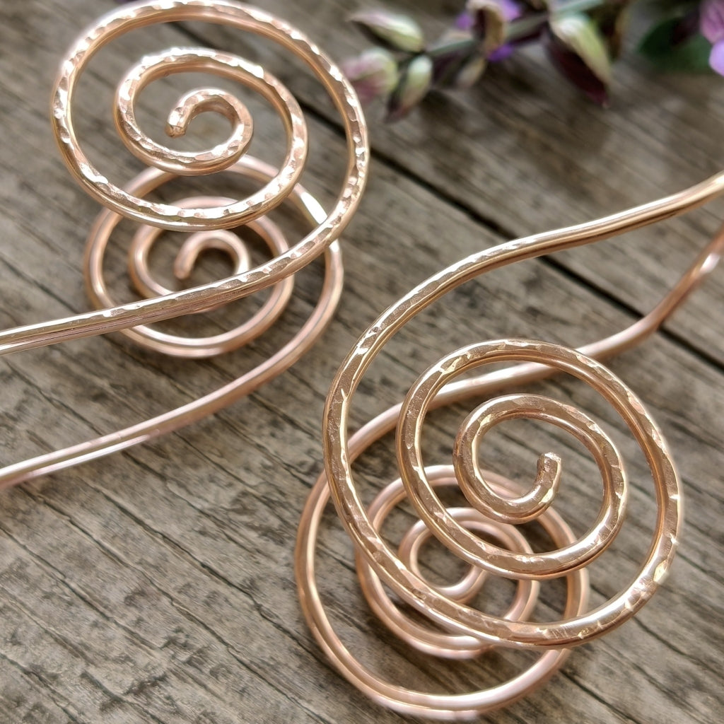 Copper Spiral Hand Jewellery or Arm Cuff