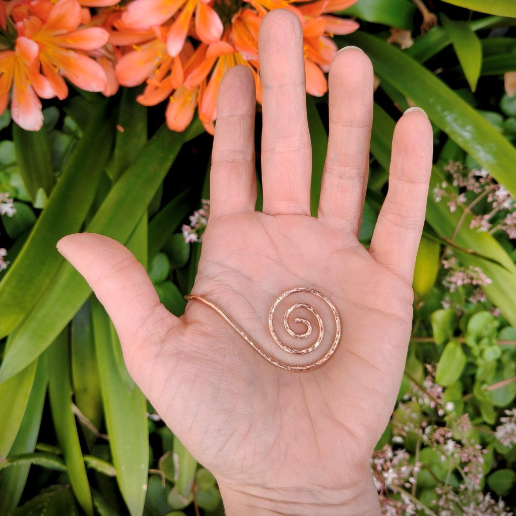 Copper Spiral Hand Jewellery or Arm Cuff