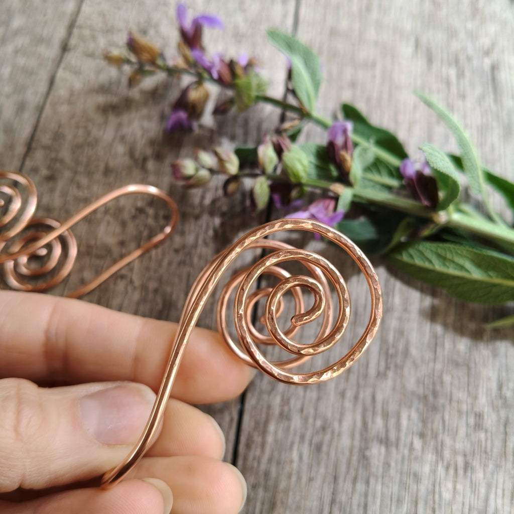 Copper Spiral Hand Jewellery or Arm Cuff