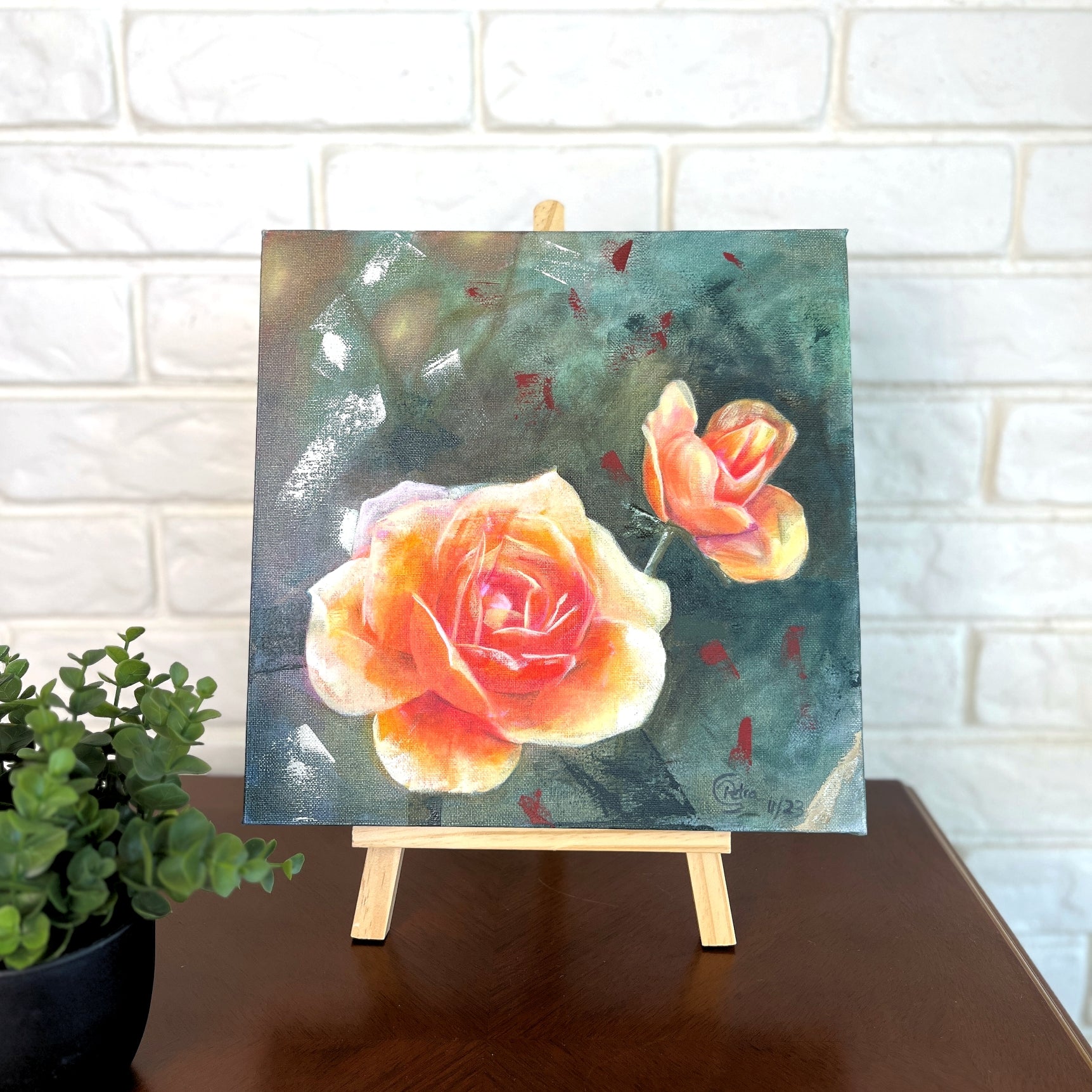 Wall Art Original Oil Rose Flower Painting "Enchanted Roses"