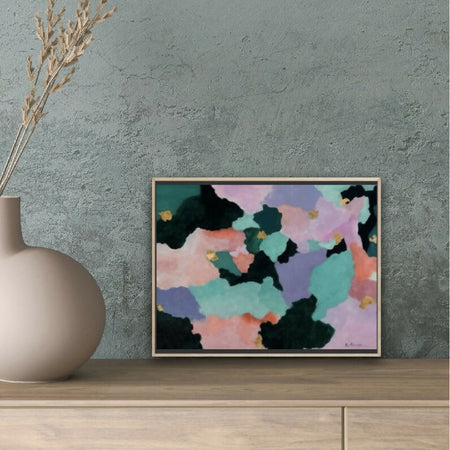 Original acrylic painting with gold leaf 'Happiness in the Clouds'