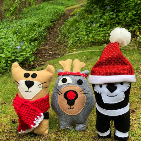 3 Christmas Friends soft toys set