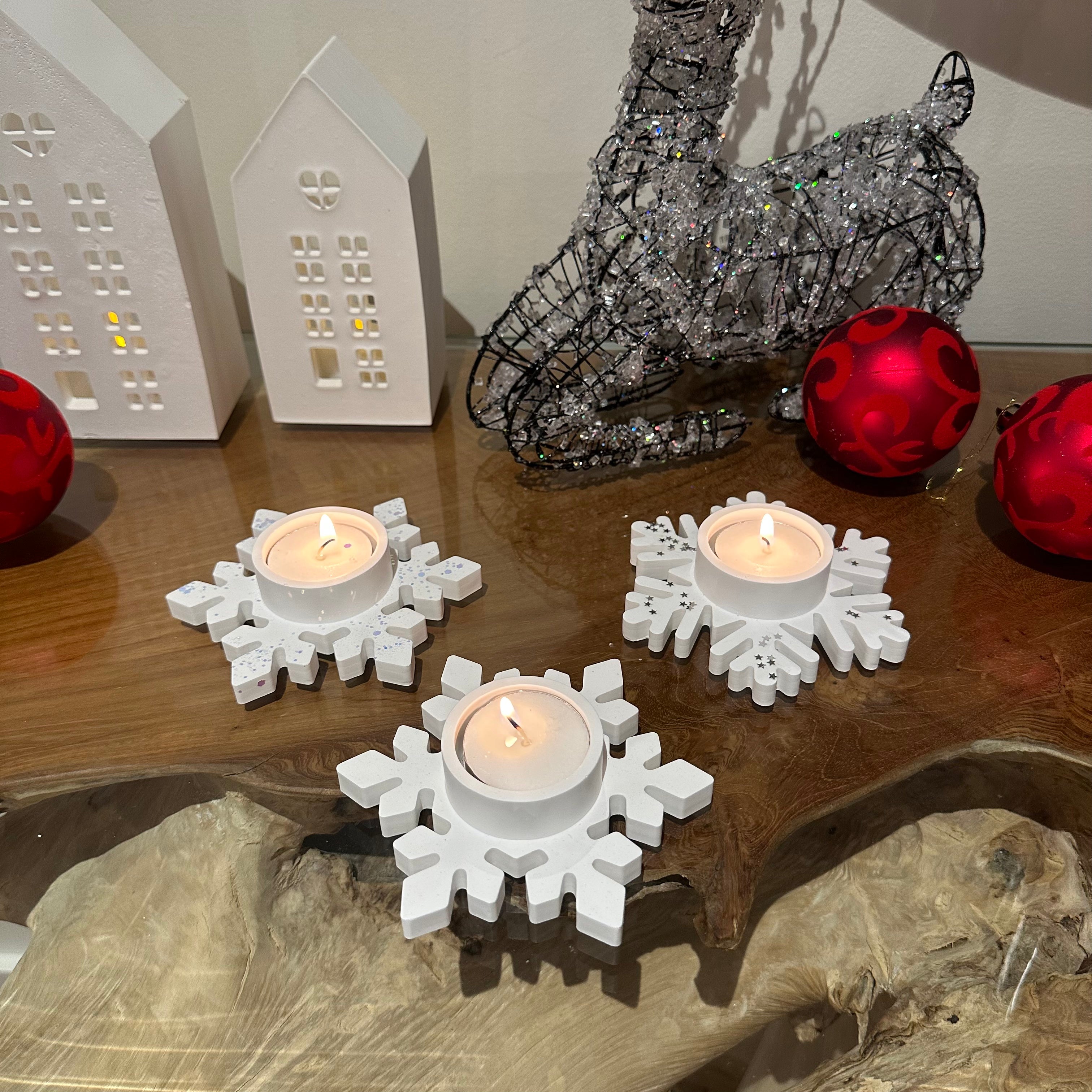 Snowflake tea light holder |christmas home decor