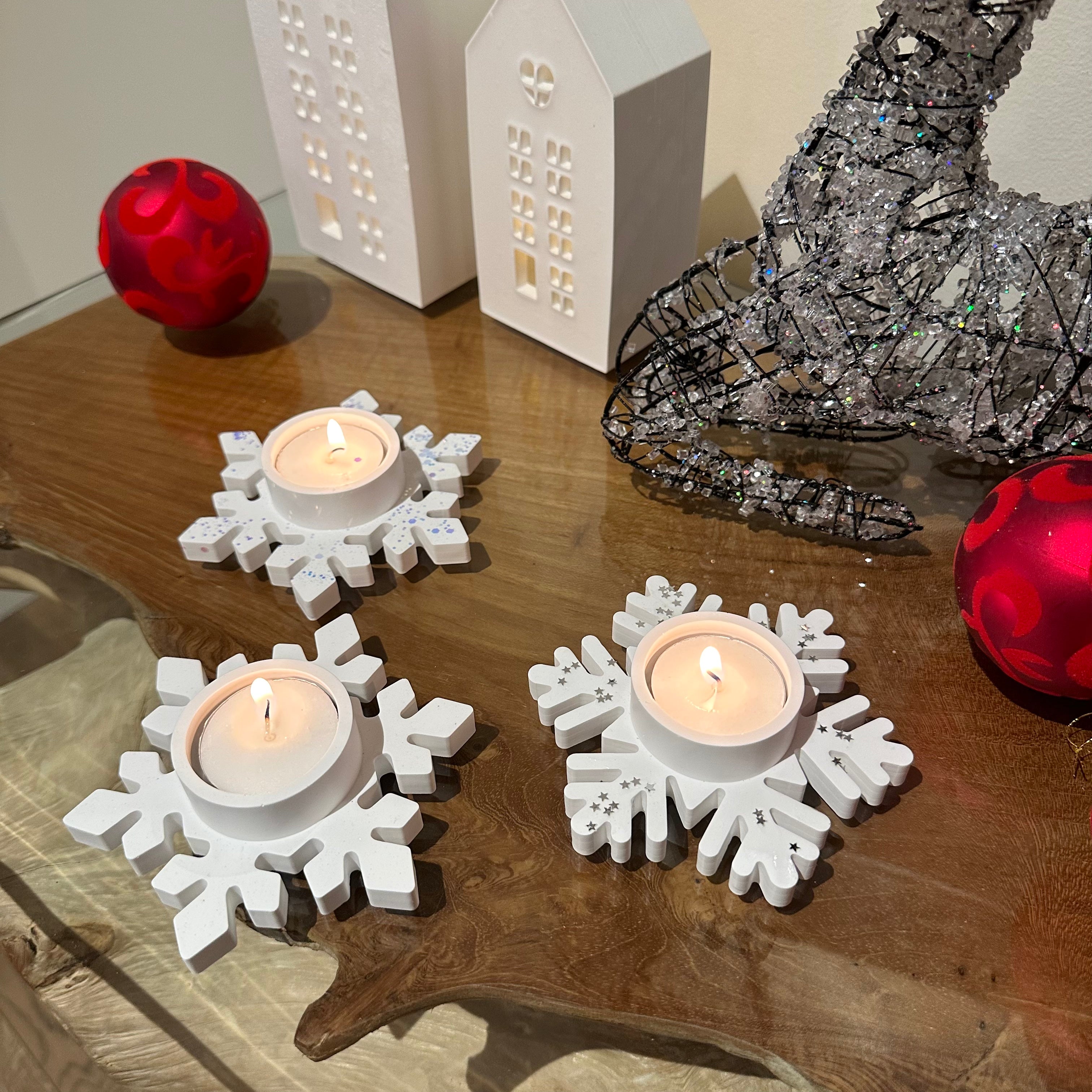 Snowflake tea light holder |christmas home decor