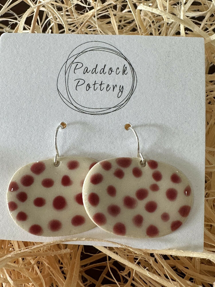 Paddock Pottery - Handmade Ceramic Earrings with Silver Hooks