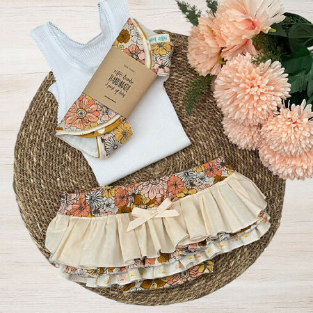 Ruffled Nappy Cover - Retro Floral