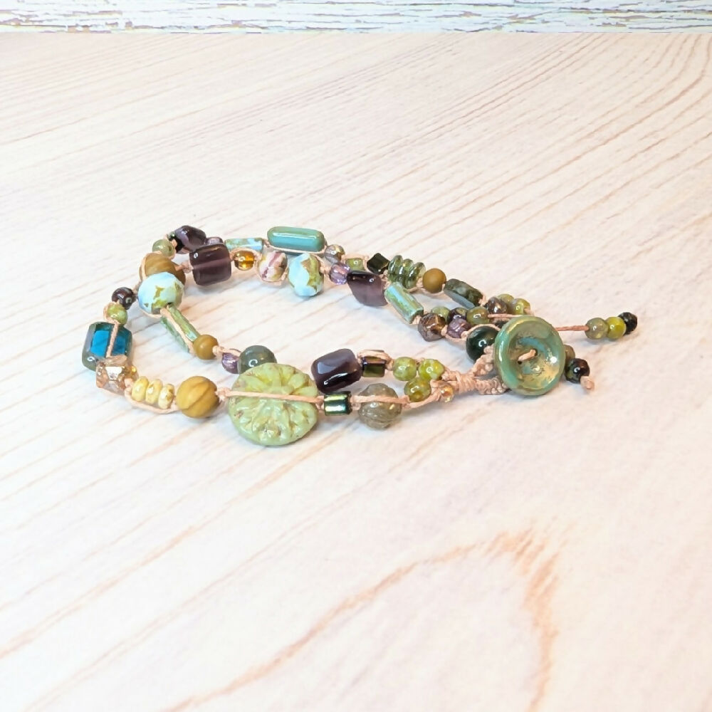 Glass beaded bracelet | hemp bracelet | beaded bracelet